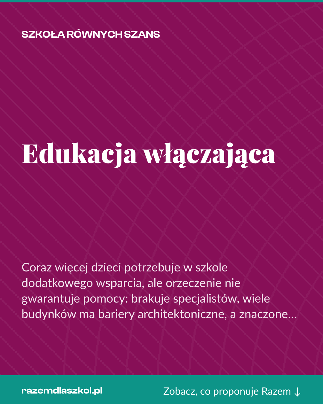 Grafika pionowa do udostępnienia: Edukacja włączająca