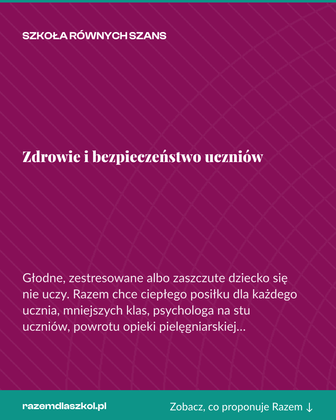 Grafika pionowa do udostępnienia: Zdrowie i bezpieczeństwo uczniów