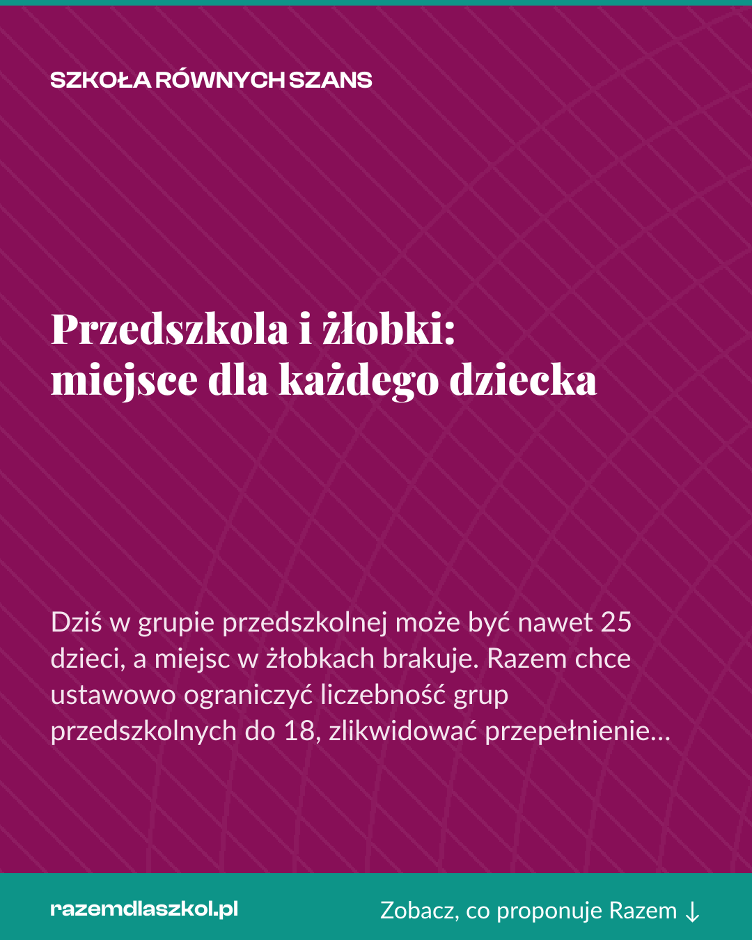 Grafika pionowa do udostępnienia: Przedszkola i żłobki: miejsce dla każdego dziecka