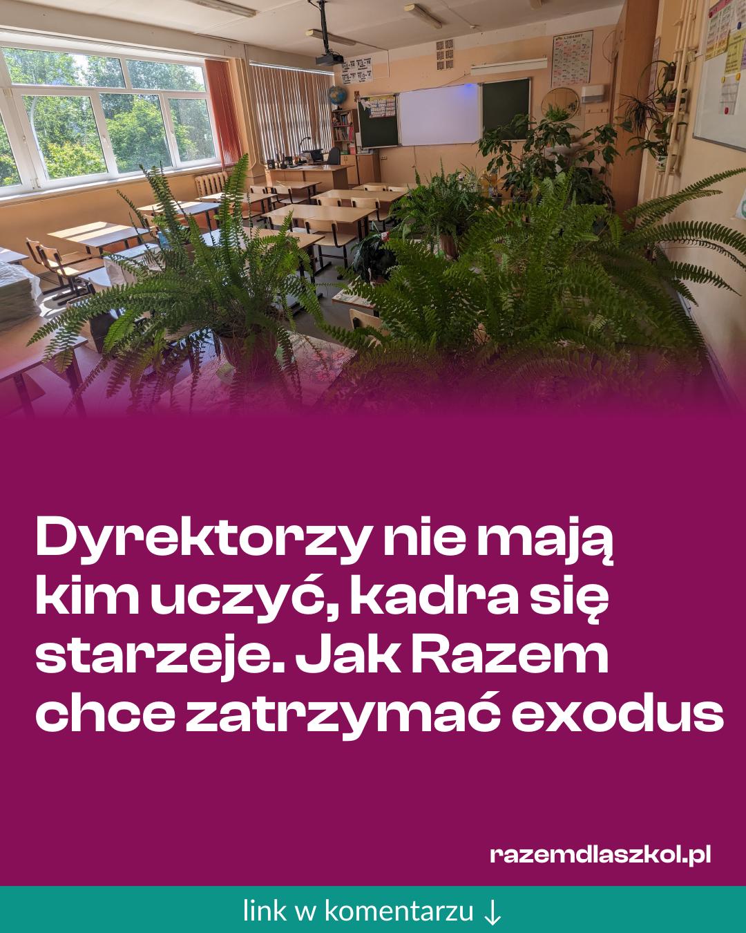 Grafika do udostępnienia: Dyrektorzy nie mają kim uczyć, kadra się starzeje. Jak Razem chce zatrzymać exodus