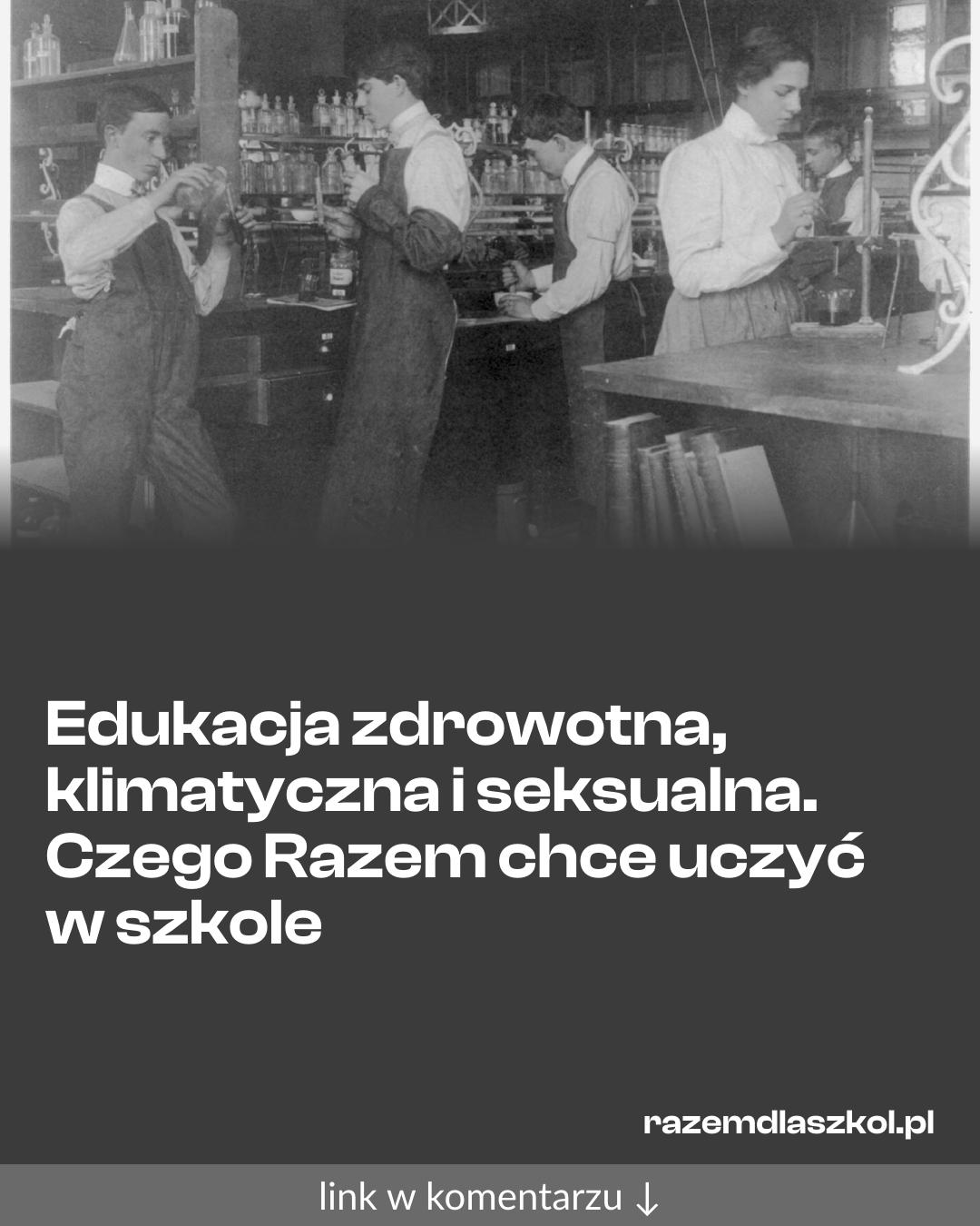 Grafika do udostępnienia: Edukacja zdrowotna, klimatyczna i seksualna. Czego Razem chce uczyć w szkole