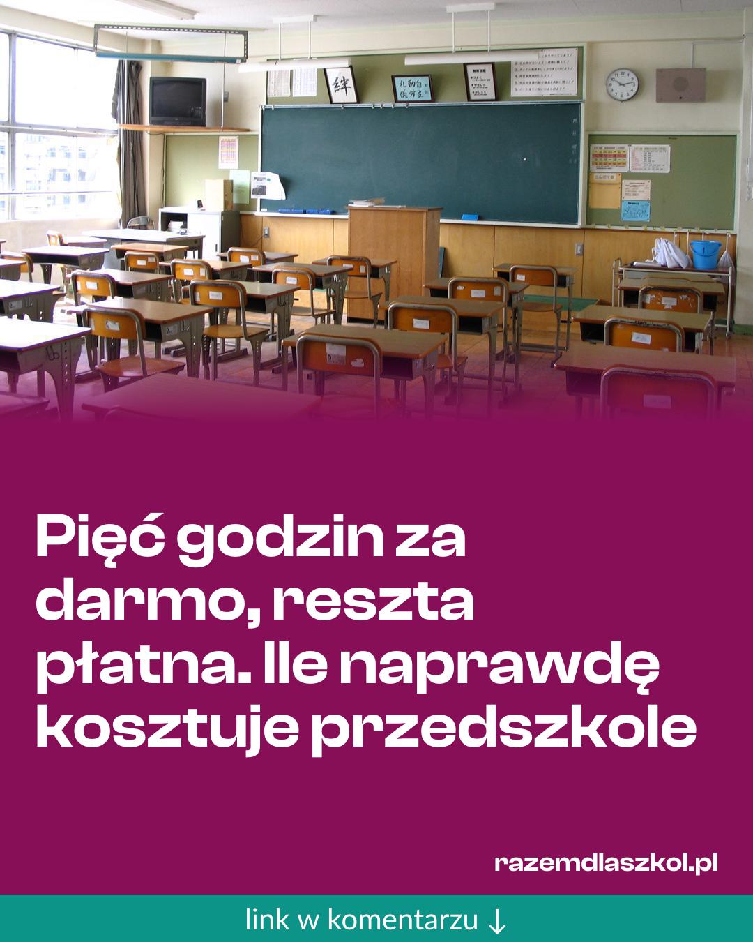 Grafika do udostępnienia: Pięć godzin za darmo, reszta płatna. Ile naprawdę kosztuje przedszkole