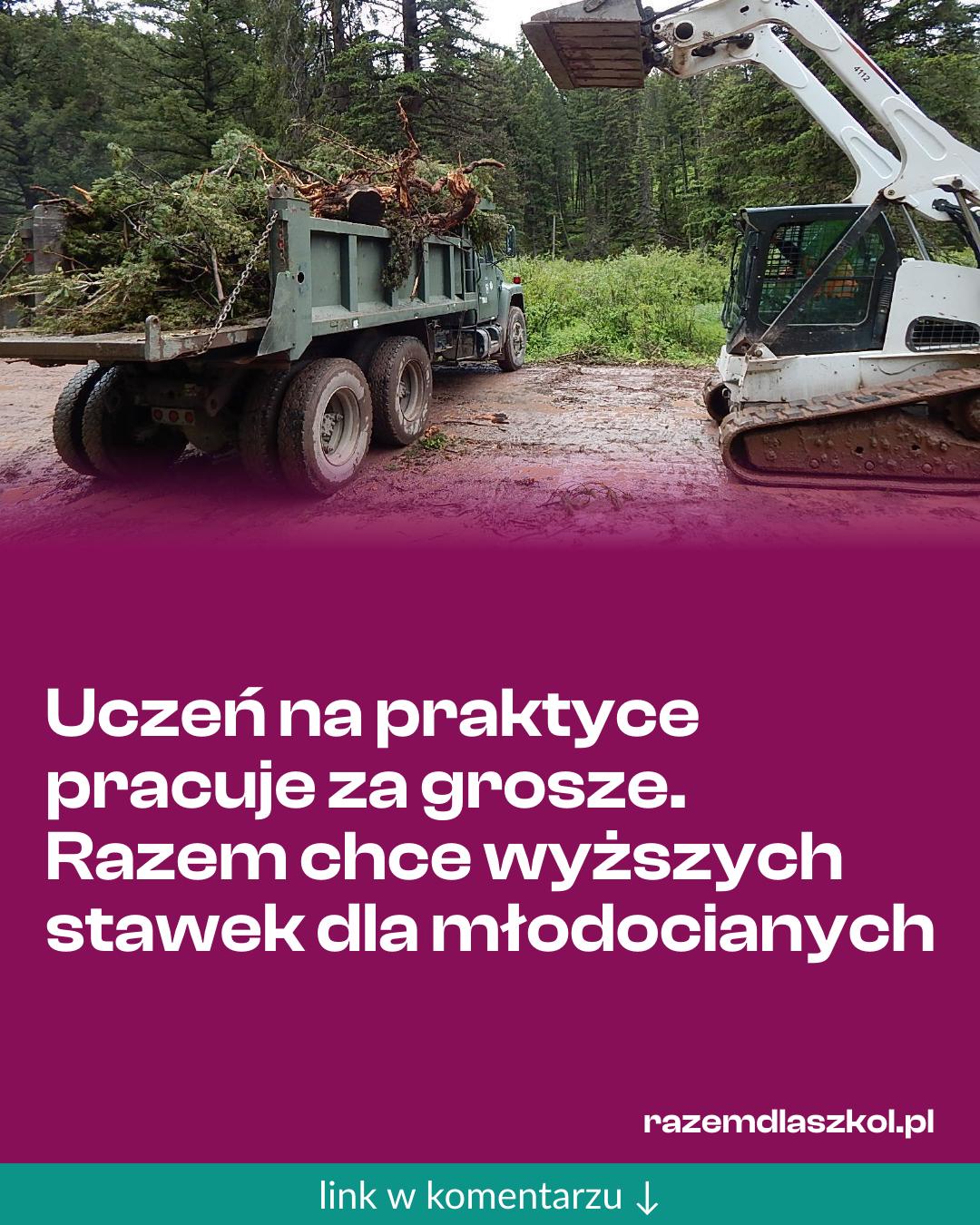 Grafika do udostępnienia: Uczeń na praktyce pracuje za grosze. Razem chce wyższych stawek dla młodocianych
